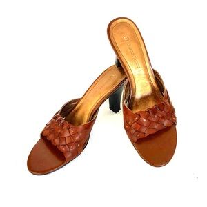 Etienne Aigner weave open toe heels